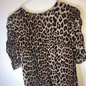 H&M NWOT Cheetah Print Ruffle Sleeve Shirt